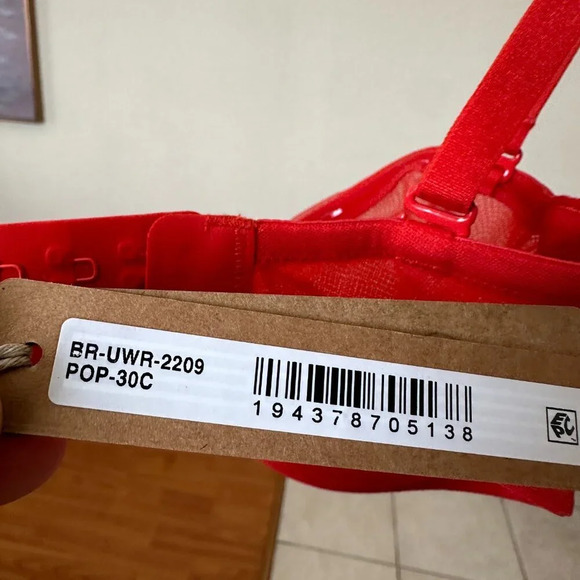 SKIMS ULTRA FINE MESH STRAPLESS BRA IN POPPY 30C - Picture 7 of 7